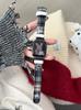 Correa de Reloj a Cuadros Bordada con Oso para Otoño e Invierno Adecuada para Apple S10 S11 Huawei Fit4 Gt5 Xiaomi 9Pro Pulsera