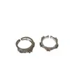 Anillo Abierto de Metal de Bambú con Circonita Cúbica de Gama Alta para Mujer, Anillo Versátil de Moda Retro de Lujo Ligero para el Día a Día