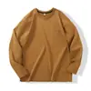Camiseta Deportiva Casual de Negocios para Hombre, Holgada, de Manga Larga, Cuello Redondo, Transpirable y Amigable con la Piel, Camiseta Básica Simple 9438