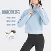 Ropa de Yoga Cálida de Media Cremallera para Otoño e Invierno para Mujer Ropa Deportiva para Correr Fitness Sudadera con Cuello Alto Forro Polar Holgada Suave
