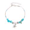 Pulsera de estrella de mar estilo bohemio, tobillera con cuentas de concha y piedra natural, joyería de aleación para playa y océano