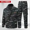 Conjunto de ropa de trabajo de camuflaje estilo antiguo para entrenamiento militar de primavera y otoño, ropa de protección laboral resistente al desgaste y a la suciedad para obras de construcción, uniforme de entrenamiento para exteriores