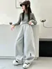 Pantalones de chándal para niñas Primavera y Otoño 2026 Nuevo Estilo Coreano Holgados de Pierna Ancha para Niños Mayores, Fluidos Casuales Deportivos Largos, Modernos y Geniales