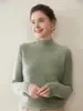 Estilo Novo Outono e Inverno Suéter de Cashmere Floral com Gola Alta Meia para Mulheres Solto e Versátil Simples Espessado Tricotado Suéter Base