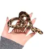 Pinza de Garra Grande Color Café Retro Estilo Francés para Mujeres con Cabello Grueso, Pasador con Estampado de Leopardo, Pinza para el Cabello Grande de Alta Gama y Exquisita