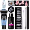 Set de pegamento para extensión de uñas de cristal para manicura de 7 piezas transfronterizo, herramientas para manicura de cabello lacio listas de fábrica