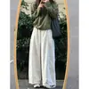 Pantalones rosas de pierna ancha estilo japonés para mujer, delgados de verano, nuevos, de cintura alta, holgados, adelgazantes, casuales, con diseño curvo para mujeres petite