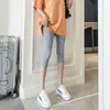 Calça Legging de Gelo Shark Cropped Fina para Usar por Cima Joelho Feminina Verão Cintura Alta Elástica Slim Yoga Equitação