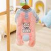 Ropa de Cuatro Patas de Perro de Dibujos Animados Cálida para Otoño e Invierno Ropa de Polar con Correa para Perro Oso Perros Pequeños Gato Bichón Ropa para Perro Mascota