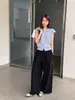 Pantalones Casuales de Pierna Ancha de Cintura Alta con Lunares de Moda Yi Er Shan Super Moldeadores de Pierna Versátiles Largos para Mujer YE081