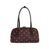 Bolsa de Almofada Fofa Coreana com Bolinhas de Nicho Bolsa de Ombro Cruzada Camurça Pelúcia Bolsa de Axila Bowling Grande Capacidade Bolsa de Ombro Único