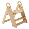 Banqueta de Banheiro Infantil, Banqueta Infantil para Lavar as Mãos, Torre de Aprendizagem Montessori em Madeira Maciça, Banqueta de Lavar e Apoio para os Pés para Crianças Pequenas, Escadinha de Madeira