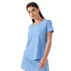 Nuevo Top Deportivo Ligero, Transpirable, de Secado Rápido, Corte Holgado, Versátil, Ajuste Delgado, Ropa de Yoga de Manga Corta para Fitness D25017