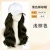 Gorra de Béisbol con Peluca para Mujer, Cabello Largo Rizado, Cabello Liso, Ondas Grandes de Moda, Extensiones de Cabello Esponjosas, Cabello Humano Realista, Gorra Integrada con Cabello