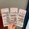 Set de Pasadores Plateados Dulces y Frescos de Gatito Para Niña con Diamantes de Imitación Conejo Clips Laterales Lindos Versátiles Clips para Flequillo Estilo Coreano