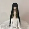 Muñeca BJD de 3 puntos con una peluca noble y elegante, luciendo un corte bob estilo princesa con flequillo de lado y cabello largo liso en bloques de color