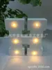 Luz de Letra Combinada de Madera Lámpara Decorativa LED Adorno de Decoración para el Hogar Luz
