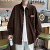 Chaqueta tipo camisa de nicho para hombre de otoño, estilo Hong Kong, versátil, clásica, corte holgado, camisa de pana, retro, delgada