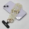 Cadena para teléfono móvil con perlas de estilo coreano para mujer, colgante con cuentas mixtas, cordón corto para teléfono móvil, correa de muñeca resistente a caídas