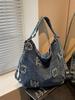 Bolso Retro de Mezclilla para Mujer, Bolso Cruzado de Gran Capacidad para el Trabajo, Nuevo Estilo 2026 Bolso de Hombro Único con Letras, Moderno