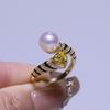 Accesorios DIY Anillo de perlas de plata de ley S925 soporte vacío anillo de atmósfera exquisita soporte para anillo semiacabado 8-12 mm mujeres