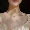 Collar de Perla de Agua Dulce Grano de Arroz Qingluo Jade Hetian Cadena Elegante de Clavícula Francesa Estilo Mismo que Libro Rojo Cuento de Caperucita Roja Jade Hetian