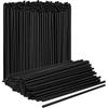 Pajita de plástico desechable de venta caliente transfronteriza, tubo delgado negro para cóctel de refresco de 6 x 210 mm, tubo recto de boca plana