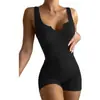 Estação Independente Europeia e Americana Primavera e Verão Roupas Femininas Cor Sólida Casual Tricô Canelado Decote V Colete Macacão Slim Roupas Femininas