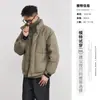 Jaqueta de Inverno Acolchoada Masculina de Duas Peças com Gola Alta, 90% Penugem de Pato Branco, Resistente ao Frio, à Prova de Vento, Casaco Acolchoado Retro Tendência