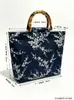 Bolso Tote Nuevo Guofeng Bordado Doble Cara Estampado en Caliente Estéreo Hecho a Mano Gran Capacidad Plástico Bambú Lona Trabajo Viajero