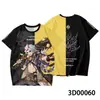 2024 Explosiones Cruzadas Verano Juego Transfronterizo Yuan Yuan Shen Secundario Artículos de Merchandising de Yuan Shen Impresión Digital 3D Camiseta de Yuan Shen Dibujos Animados