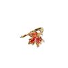 Otoño e Invierno Nuevo Anillo Retro de Zircón Rojo Hoja de Arce para Mujer Dulce Sentido de Alta Gama Exquisito Anillo Abierto Combinable