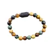 Pulsera con Cuentas de Piedra Natural Zodiacal de Amazon Transfronteriza Doce Signos del Zodiaco Ojo de Tigre Piedra con Imagen Pulsera Venta al por Mayor