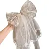 Recomendación de nuevos productos: Velo con Lazada Nupcial, Pinza para el Cabello de Malla de Satén Estilo Súper Hada para Sesión de Fotos de Boda, Tocado Xiuhe para Mujer