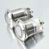 Loniu Interruptor de Botón Metálico Impermeable de Cabeza Plana Auto-Restaurable de 19 mm con Anillo de Luz, Patas de Tornillo 12/16/19/22 mm