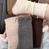 Calcetines de Lana con Encaje Blanco para Mujer de Media Pantorrilla Calcetines de Algodón Otoño e Invierno Calientes Engrosados Calcetines Holgados con Birkenstocks Calcetines Largos