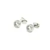 Aretes redondos de acero inoxidable con circonita Blanca/color no es fácil de pasar/aretes sensibles aretes simples de moda venta al por mayor