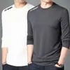 Nueva colección primavera y otoño 2026: Camisetas de manga larga para hombre, sudaderas y tops lisos de cuello redondo - versátiles y modernos