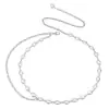 Cinto de Corrente de Metal com Pérolas Estilo Europeu e Americano para Mulheres, Corrente de Cintura da Moda para Vestidos, Corrente Corporal Decorativa Feminina