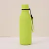 Termo de Acero Inoxidable 304 con Forma de Bala, Portátil para Exteriores de Gran Capacidad 550ml de Doble Pared al Vacío, Botella de Agua Deportiva con Correa para Llevar