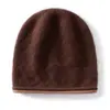 Novo chapéu de tricô de cashmere para outono e inverno, gorro para circunferência de cabeça grande, chapéu versátil para mulheres para clima frio, chapéu quente, chapéu de lã jacquard