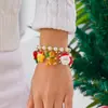 Pulsera Navideña Linda de Perlas de Imitación Transfronteriza Europea y Americana, Versátil, de Alta Gama y Dulce, Joyería Hecha a Mano con Cuentas para Mejores Amigas