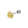 Aleación de Titanio F136 Montura de Garras Zirconia 5A Bola Redonda Rosca Externa Arete para Oreja Piercing Corporal de Titanio G23 Arete para Cartílago de la Oreja Arete