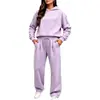 Conjunto de sudadera con capucha de color liso estilo europeo y americano, otoño e invierno, corte holgado, sin cordones, pantalones de chándal rectos de pierna ancha, popular conjunto de dos piezas