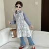 Camisa Casual de Color Sólido para Niña Coreana Otoño Temporada Este Nueva Camisa de Manga Larga para Bebé Femenina Estilo Occidental Estilo de Moda Joker