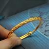 Pulsera vietnamita de oro con forma de estrella, chapada en oro de 24 quilates, con forma de corazón sólido, cara redonda y boca abierta, venta al por mayor