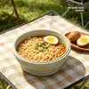 Caja de Almuerzo Plegable de Silicona Caja de Conservación Caja de Almuerzo para Picnic al Aire Libre Redonda Color Sólido Grado Alimenticio Viaje Bol para Harina