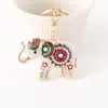 Chaveiro de Elefante com Diamantes Coloridos em Liga de Animal para Mulheres, Pingente de Bolsa de Carro, Argola de Chaveiro, Presentes Criativos Europeus e Americanos Transfronteiriços