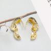 Pendientes asimétricos de circonita de alta gama, estilo japonés y coreano, para mujer, con personalidad, sencillos, versátiles y de estilo geométrico.