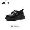 Zhr Fashion Mocasines con Hebilla Chapada en Oro y Suela Gruesa para Aumentar la Altura 2026 Primavera Nuevos Versátiles Cómodos Zapatos para Mujer